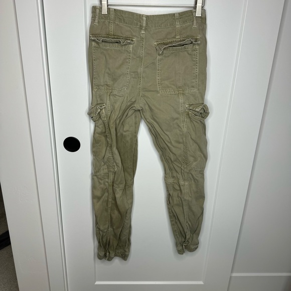 Free People First Light Sage Green Utility Cargo Pants Size 4 - Picture 8 of 9